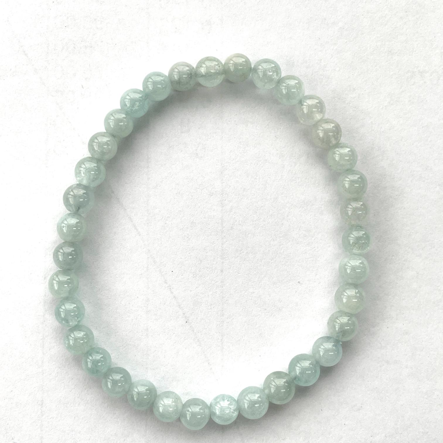 Aquamarine Beads Bracelet 6mm Aquamarine Beads Bracelet 6mm
